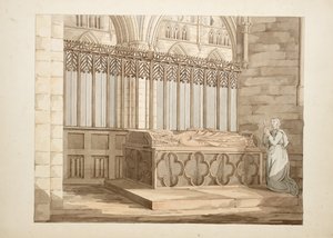 Ms. New Coll 380, f7r. De oudheden van de kathedraal van Saint Mary, Carlisle, getekend door Robert Carlile, 1795